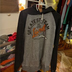 HOMAGE Gray and Black Hoodie with Orange Accents